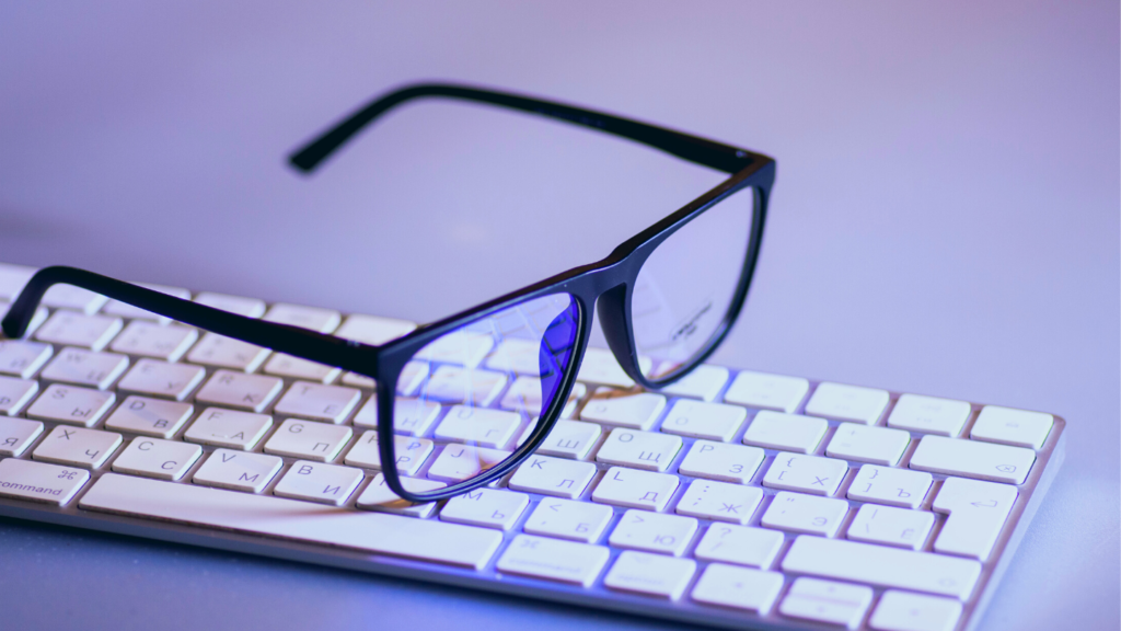 Blue Light Glasses - Tech accessories to reduce stress in a workspace